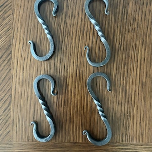 handgeschmiedete rustikale S-Haken 4er Pack