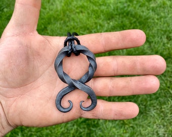 hand forged troll cross pendant necklace