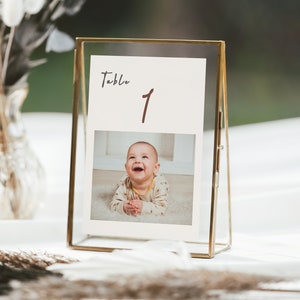 Koreaanse eerste verjaardag Tafelnummer | Sjabloon voor babyjongen | Afdrukbaar en zelfbewerkbaar | Pop gepersonaliseerd | Doljanchi-feestdecoratie -K1N