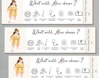 Modello biglietto lotteria primo compleanno coreano / Hanbok bambino / Stampabile e auto-modificabile / Dol personalizzato / Decorazione festa Doljanchi -K1R
