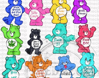 Swear Bear PNG Bundle 12 pngs