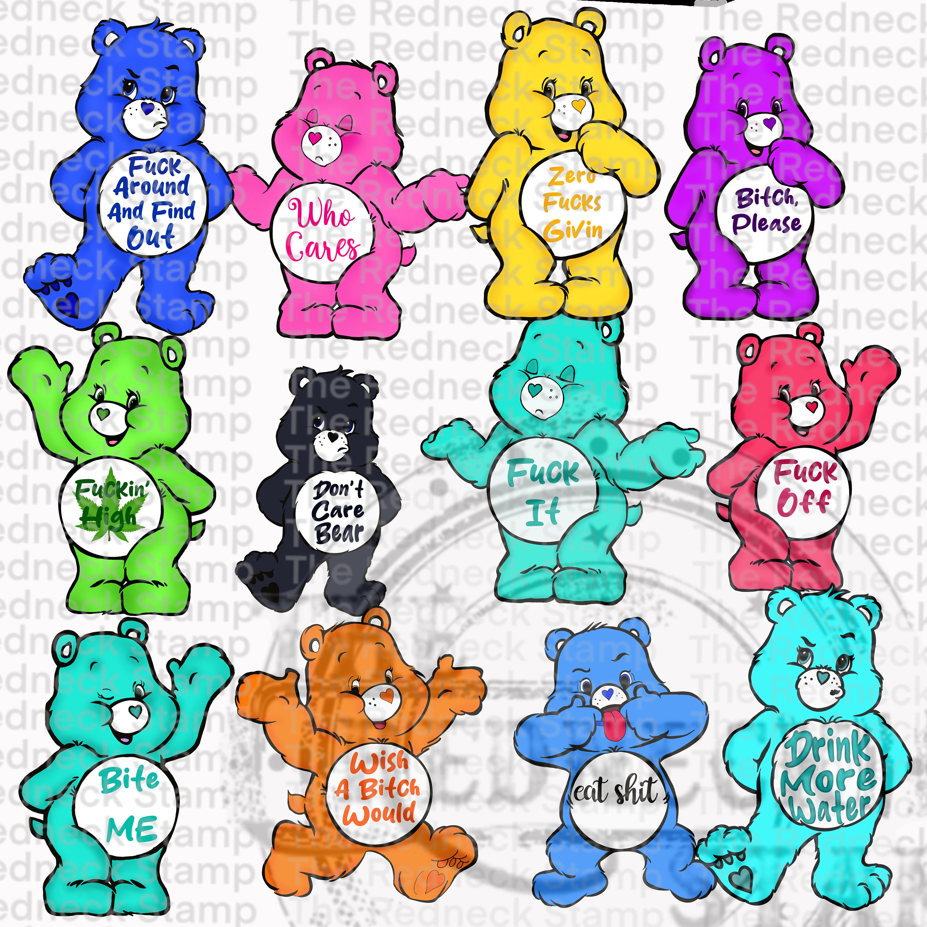 Swear Bear PNG Bundle 12 pngs