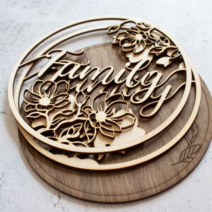 Layered Family Floral Sign | Svg, Dxf, Eps, Png, Pdf Files for Cutting ...