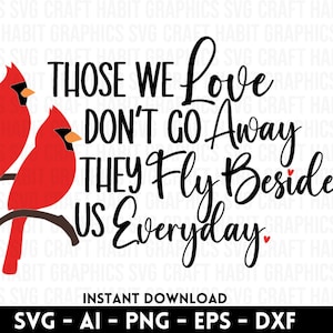 Geliefden vliegen naast ons SVG, DXF, EPS, PNG-bestanden voor snijmachines - Cricut, Silhouette, Cameo | Direct downloaden | Kardinaal SVG