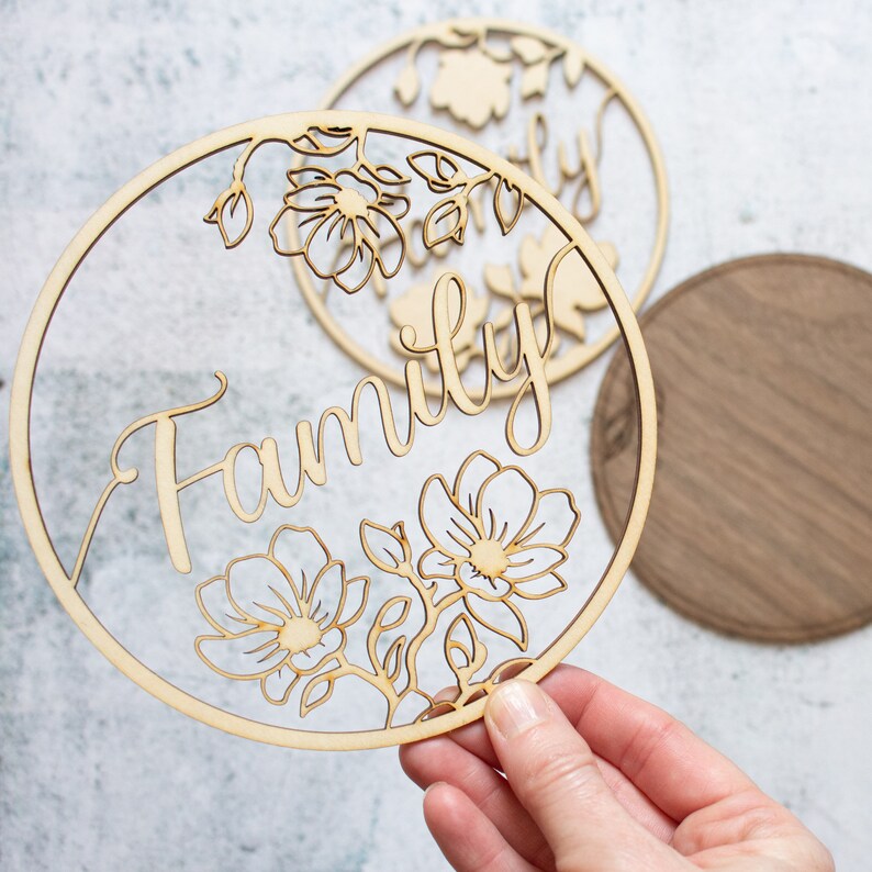 Layered Family Floral Sign | Svg, Dxf, Eps, Png, Pdf Files for Cutting ...