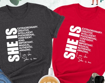 Woman Affirmation Shirt, She is Extraordinary Shirt, Women Power Shirt, Inspirational Girl Shirt, She is Creative Shirt, Women Gift Shirt