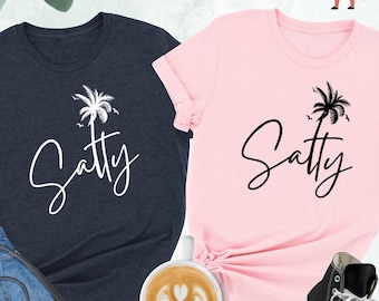 Salty T-Shirt, Salty Beach Shirt, Summer Vacation Shirt, Beach Life Shirt, Beach Vibes Shirt, Beach Gift, Vacation Shirt, Palm T-Shirt