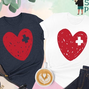 Chemise coeur médical, cadeau médecin, chemise médicale, cadeau infirmière, chemise agent de santé, chemise hôpital, cadeau médical, chemise personnel clinique image 1