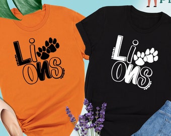 Lions Team Mascot Shirt, Lions Team Shirt, Lions Football Shirt, Lions Tee, Lions School Shirt, Lions School Spirit, Lions School Mascot Tee