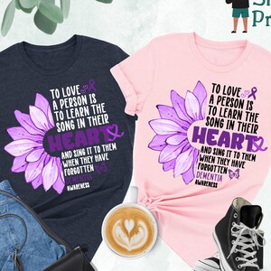 To Love a Person Is To Learn The Song in Their Heart Shirt, Awareness Shirt, Dementia Awareness Shirt, Awareness Gift, Purple Ribbon Shirt,