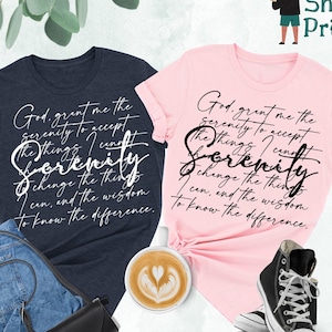 Serenity Prayer Shirt, Serenity Shirt, Religious Gifts, Jesus Shirt, Christian Shirt, Faith Shirt, Motivational Tee, Bible Verse Shirt