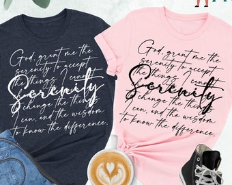 Serenity Prayer Shirt, Serenity Shirt, Religious Gifts, Jesus Shirt, Christian Shirt, Faith Shirt, Motivational Tee, Bible Verse Shirt