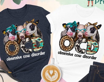 Obsessive Cow Disorder Shirt, Funny Cow Shirt, Farm Graphic Tees, Farmer T-Shirt, Cute Cow Shirt, Farm Animal Shirt, Funny Animal Shirt