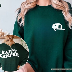 Happy Camper Sweatshirt, Camping Sweatshirt, Cute Camper Sweatshirt, Nature Lover Sweatshirt, Family Camping Hoodie, Gift For Camping