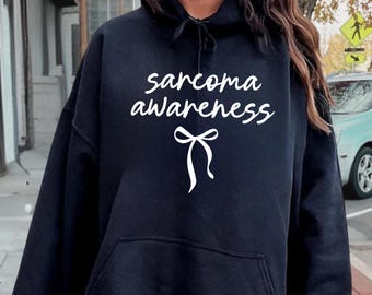 Sarcoma Awareness Hoodie, Yellow Ribbon Gift, Coquette Sweatshirt, Cancer Warrior Hoodie, Cancer Support Team, Bone Cancer Survivor Hoodie