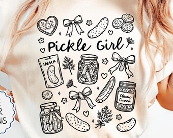 Comfort Colors® Pickle Girl T-Shirt, Pickle Lover Shirt, Coquette Pickle Tee, Best Girl Gift Shirt, Coquette Pickle Jars Tshirt, Pickle Tee