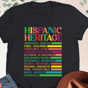 Hispanic Heritage Shirt, Hispanic Heritage Month Shirt, Latino Countries Names, Celebrate Hispanic Heritage Gift, Mexican Heritage Shirt