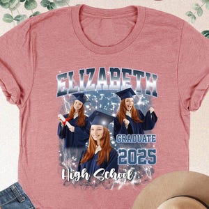 Custom Graduation Photo Shirt, Personalized Graduation Shirt, Class Of 2025 Tee, Senior Gifts, Graduation Senior Tees 2025, Graduation Party