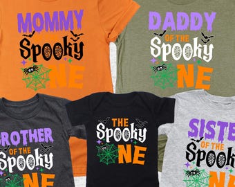 Custom Halloween Birthday Shirt, Personalized 1st Birthday Tshirt, Dad Mom of The Spooky One Tee, Spooky One Birthday Shirt, Family Birthday