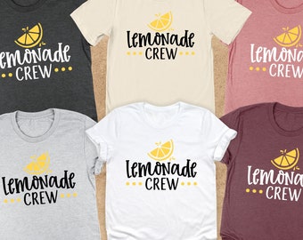 Lemonade Crew Shirts, Summer Vacation Shirt, Cute Lemon Shirt, Matching Family Shirt, Lemonade Shirts, Summer Gifts, Couple Shirt,Group Tees