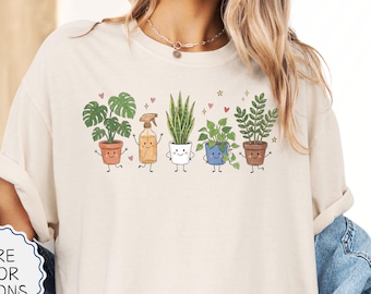 Comfort Colors® Plant Mom Shirt, Garden Gift, Botanical Doodle Shirt, Gardening Shirt, Plant Lover Gift, Houseplant Tee, Indoor Plant Shirt