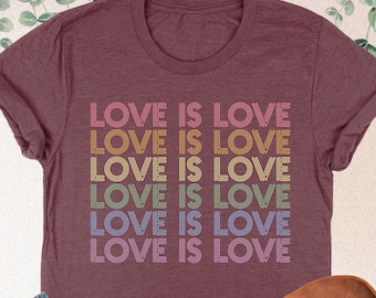 Love Is Love Rainbow Shirt, LGBTQ Support Gift, Rainbow Pride Month T-Shirt, Equality Shirt, Pride Parade Shirt, Gay Shirt, Human Rights Tee
