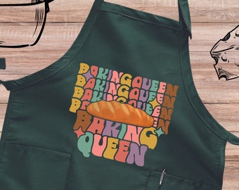 Baking Queen Apron, Cooking Apron, Baking Lover Gift, New Kitchen Gift, Chef Apron, Funny Cooking Apron, Aprons For Women, Gift for Mom