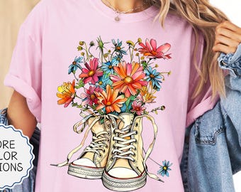 Comfort Colors® Spring Shirt, Flower Girls Shirt, Spring Lover Gift, Wildflower Shirt, Holiday Shirt, Motivational Gift, Floral Woman Tee