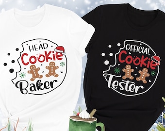 Head Cookie Baker Shirt, Official Cookie Tester Shirt, Gift For Baking Squad, Cookie Baking Crew Shirt, Matching Christmas Tee, Funny Cookie