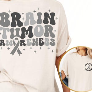 Comfort Colors® Brain Tumor Awareness Shirt,Gray Ribbon Shirt,Brain Cancer Shirt,Brain Cancer Warrior Shirt,Brain Tumor Gifts,Cancer Fighter