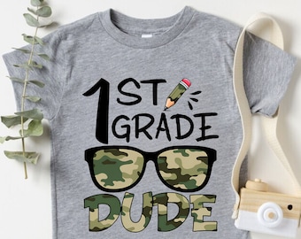 First Grade Dude Shirt, First Grade Kids Shirt, Kids Back To School Shirt, Personalized School Shirt, 1st Grade Shirt, Kids First Grade Gift