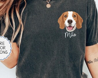 Comfort Colors® Custom Pet Photo and Name Shirt, Personalized Pet Shirt, Custom Dog Cat Shirt, Pet Lover Gift, Dog Lover Tee, Dog Mom Shirt