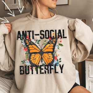 Anti social social club butterfly hoodie on sale