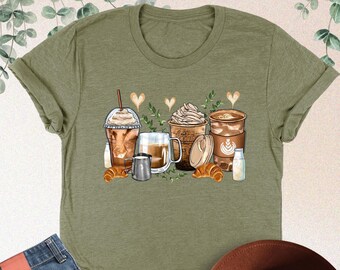 Coffee Cups Shirt, Coffee Lovers Shirt, Iced Coffee Shirt, Caffeine Addict Shirt, Fall Vibes Shirt, Cute Coffee Tshirt, Coffee Sweatshirt