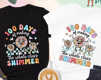 100 días para hacer brillar a toda la clase, camiseta de 100 días de clases, 100.º día de clases, regalo para maestros, café y caos, camiseta de moda para maestros