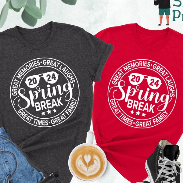 Spring Break 2024 Shirt, Family Vacation Gift, Girls Trip Shirt,Family Matching Shirt,Cruise Group T-Shirt,Spring Break Vibes Vacation Shirt