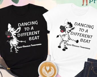 Dancing To A Different Beat Shirt, Rare Disease Awareness Shirt, Rare Disease Support Gift, Zebra Ribbon, EDS Awareness Month,Rare Awareness