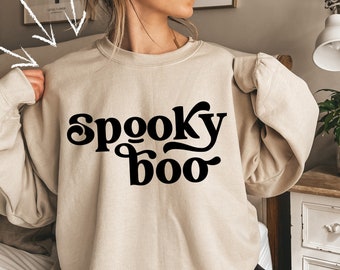 Spooky Boo Sweatshirt, Spooky Season Sweatshirt Women, Scary Halloween Sweatshirt, Halloween Gift, Spooky Season Shirt, Spooky Halloween