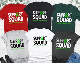 Spinal Cord Injury Awareness Shirt, Support Squad Shirt, Spinal Cord Injury Support Shirt, Green Ribbon Shirt, SCI Awareness Shirt,Hope Gift