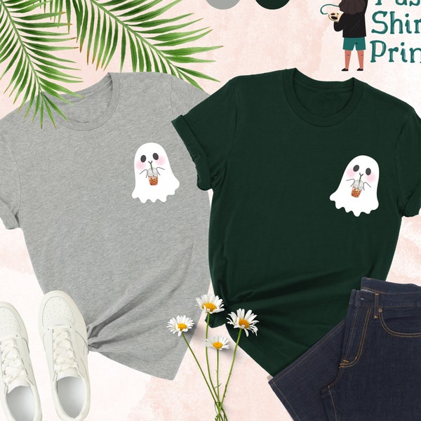 Cute Spooky Coffee Shirt, Womens Ghost Shirt, Spooky Season, Fall Coffee Lover Shirt, Halloween Party Shirt, Fall Graphic Shirt, Ghost Shirt