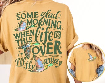 Camiseta cristiana Comfort Colors® con diseño de pato, camiseta "I'll Fly Away", regalos religiosos, camiseta con diseño de pato ánade real, camiseta con temática religiosa, camiseta cristiana con diseño de evangelio.