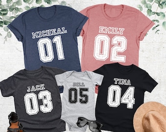 Custom Name Number Shirt, Sports Shirt With Number, Game Day Family Shirt, Game Day Gift,Football Number Shirt, Baseball Number, Basketball