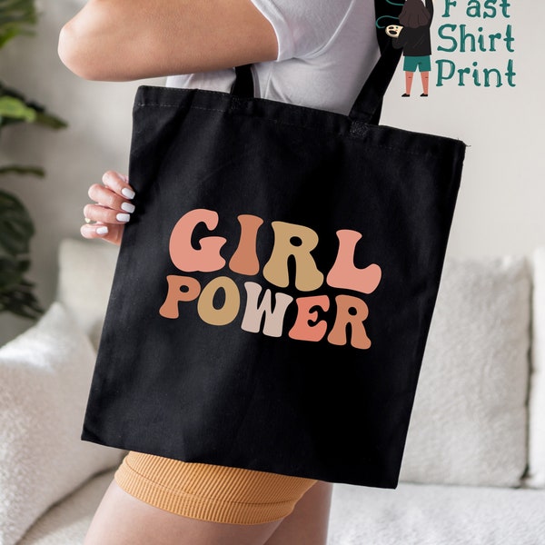 Girl Power Tote Bag, Feminist Gift, Strong Women Bag, Women's Empowerment,Inspirational Gift,Positive Quote,Gift for Women,Motivational Gift