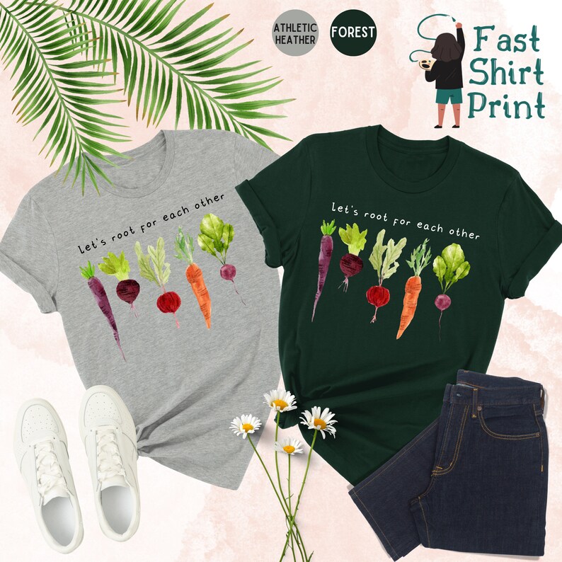 Lets Roots For Each Other Vegetable Shirt, Uplifting T-Shirt, Spring T Shirt, Gardening Tee, Turnip Gift, Carrot Outfit, Black Carrot Tee bild 5