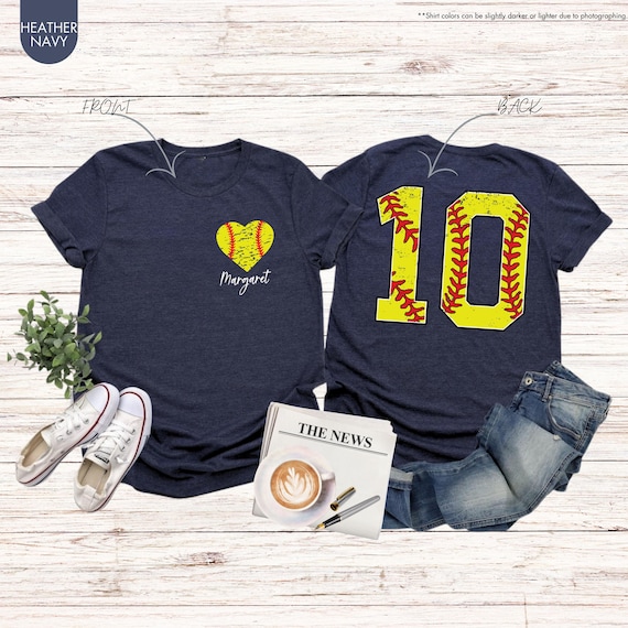 Custom Name And Number Softball Shirt, Personalized Softball Gift, Softball Lover Shirt, Softball Mom Shirt, Game Day Tee, Softball Game Day