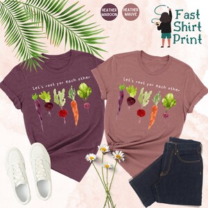 Lets Roots For Each Other Vegetable Shirt, Uplifting T-Shirt, Spring T Shirt, Gardening Tee, Turnip Gift, Carrot Outfit, Black Carrot Tee bild 3