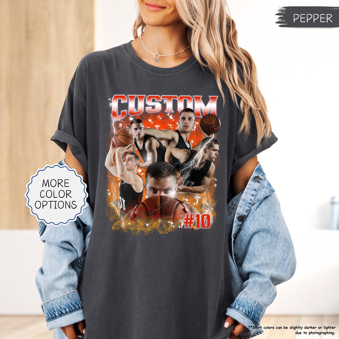 Comfort Colors® Custom Basketball Photo Shirt,personalized Basketball ...