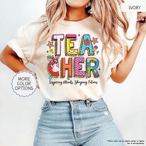 Comfort Colors® Teacher Shirt, Inspire Minds Shape Futures Shirt, Gift For Teacher, Teacher Appreciation, Motivational Shirt, Back To School bild 11