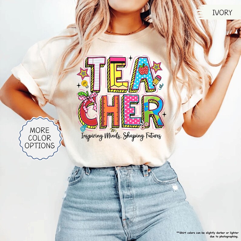 Comfort Colors® Teacher Shirt, Inspire Minds Shape Futures Shirt, Gift For Teacher, Teacher Appreciation, Motivational Shirt, Back To School bild 11