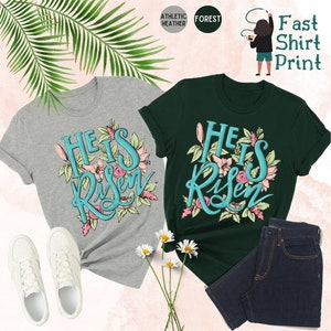 He Is Risen Shirt, Easter Gifts, Religious Easter Shirt, Bible Verse Easter Tee, Religious Gift, Cute Easter Tee, Easter Gift, Christian Tee zdjęcie 3